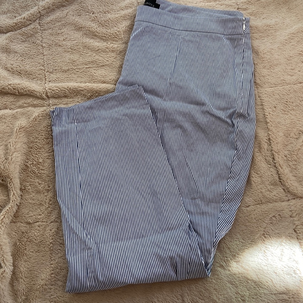 Talbot's Chatham curvy striped pant's women's size 18 colors blue and white